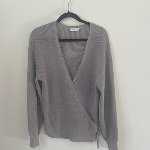 Gentle Fawn Tan- Gray V-Neck Sweater